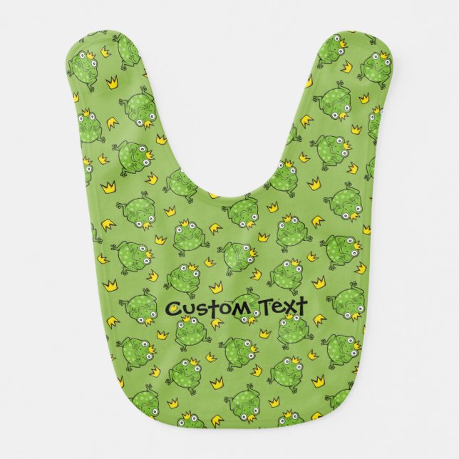 Frog Cartoon Pattern Baby Bib (Front)