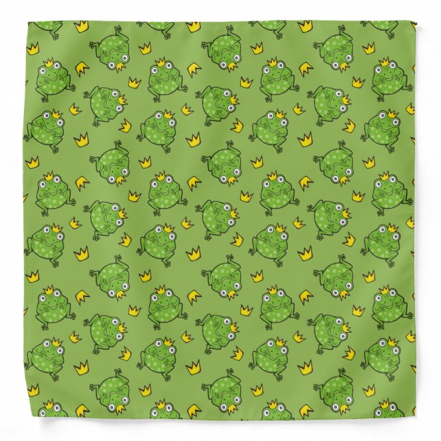 Frog Cartoon Pattern Bandana (Front)