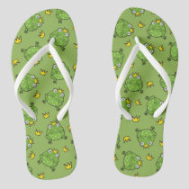 Frog Cartoon Pattern Flip Flops