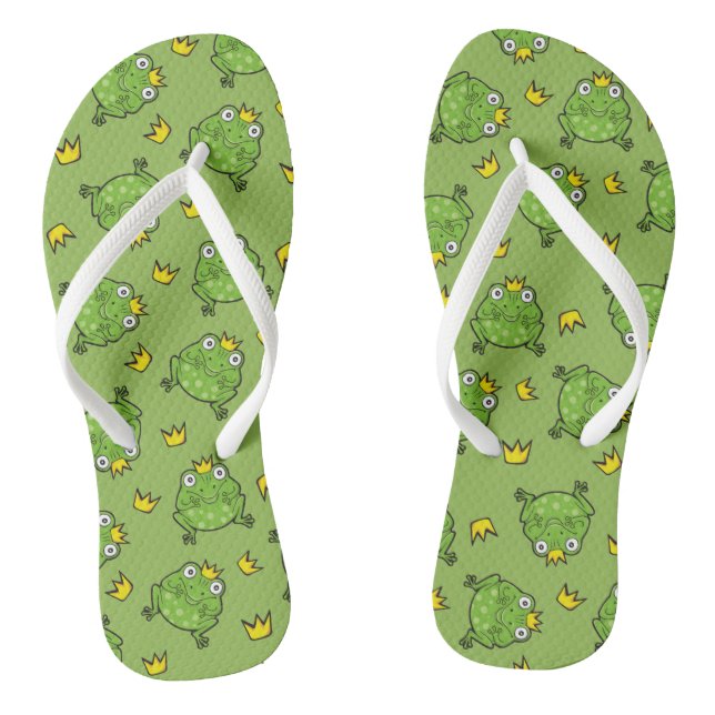 Frog Cartoon Pattern Flip Flops (Footbed)