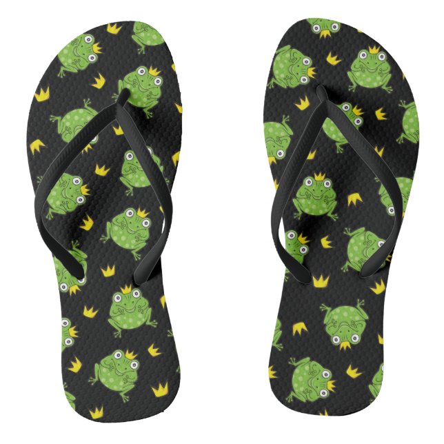 Frog Cartoon Pattern Flip Flops (Footbed)