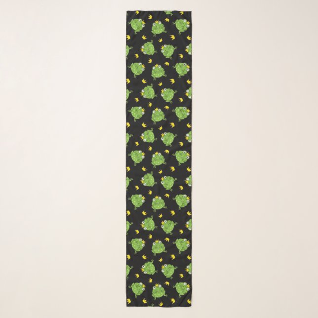 Frog Cartoon Pattern Scarf (Front)