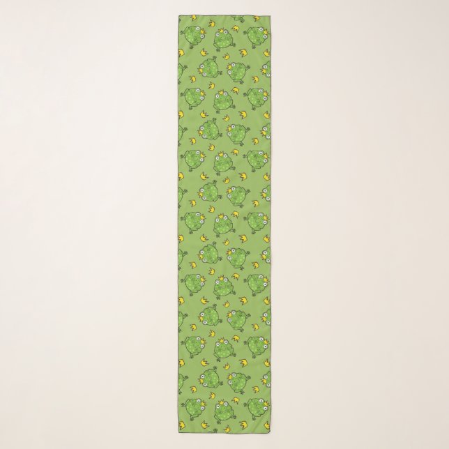 Frog Cartoon Pattern Scarf (Front)
