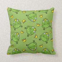 Frog Cartoon Pattern Throw Pillow