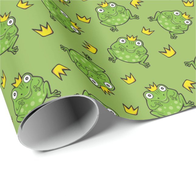Frog Cartoon Pattern Wrapping Paper (Roll Corner)