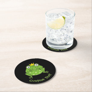 Frog Cartoon Round Paper Coaster