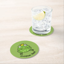 Frog Cartoon Round Paper Coaster