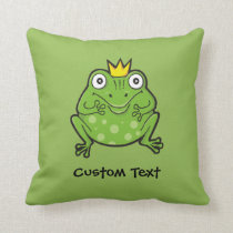 Frog Cartoon Throw Pillow