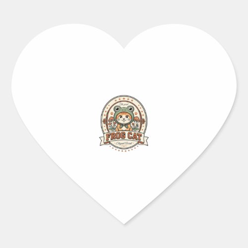 Frog Cat Frogcore Cat Vintage Vector Art Shirt Des Heart Sticker