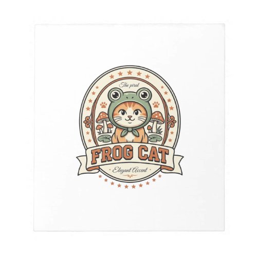 Frog Cat Frogcore Cat Vintage Vector Art Shirt Des Notepad