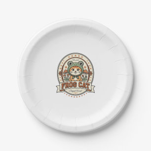 Frog Cat Frogcore Cat Vintage Vector Art Shirt Des Paper Plates