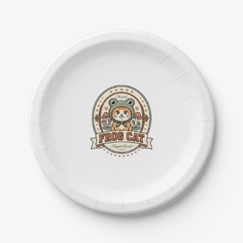 Frog Cat Frogcore Cat Vintage Vector Art Shirt Des Paper Plates
