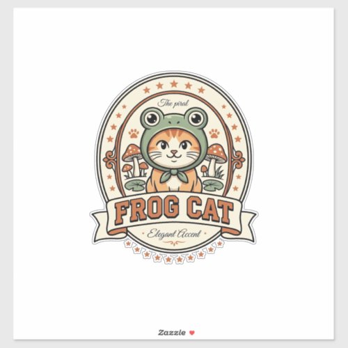 Frog Cat Frogcore Cat Vintage Vector Art Shirt Des Sticker