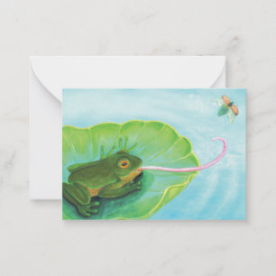 Frog Catching Bug Note Card