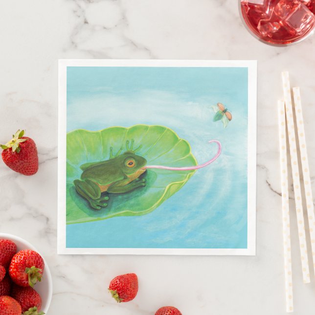 Frog Catching Bug Paper Dinner Napkins (Insitu)