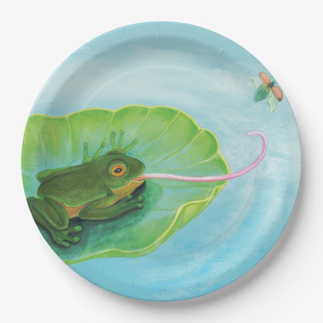 Frog Catching Bug Paper Plates (Front)