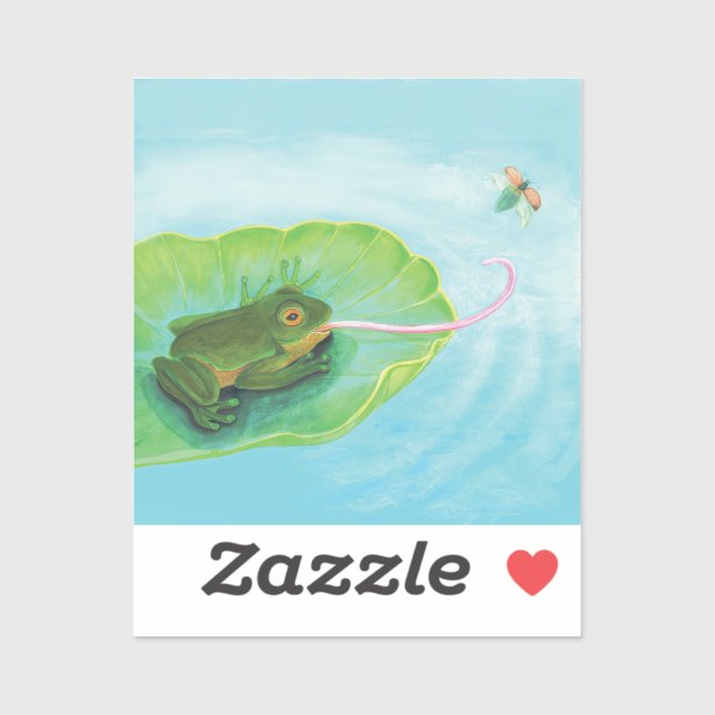 Frog Catching Bug Sticker (Sheet)