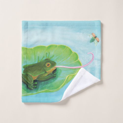 Frog Catching Bug Wash Cloth