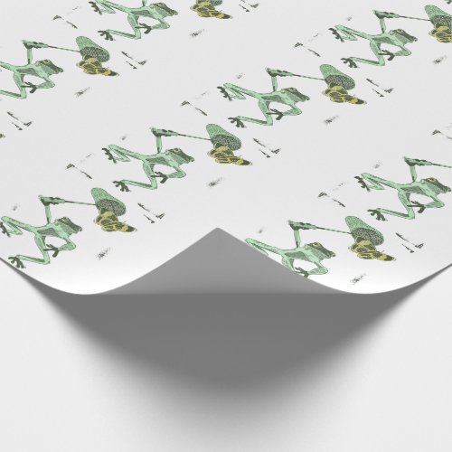 Frog chasing butterflies wrapping paper