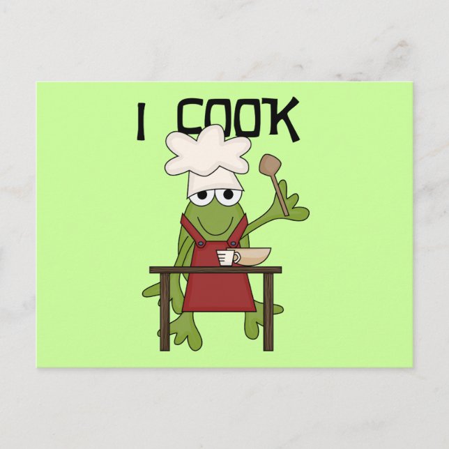 Frog Chef I Cook Tshirts and Gifts Postcard (Front)