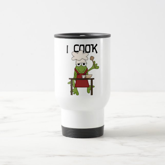 Frog Chef I Cook Tshirts and Gifts Travel Mug (Center)