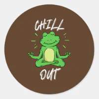 Frog Chill Out Funny Yoga & Meditation Gift Classic Round Sticker