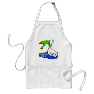 Frog Choking Bird Never Ever Give Up Adult Apron