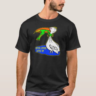 Frog Choking Bird Never Ever Give Up T-Shirt