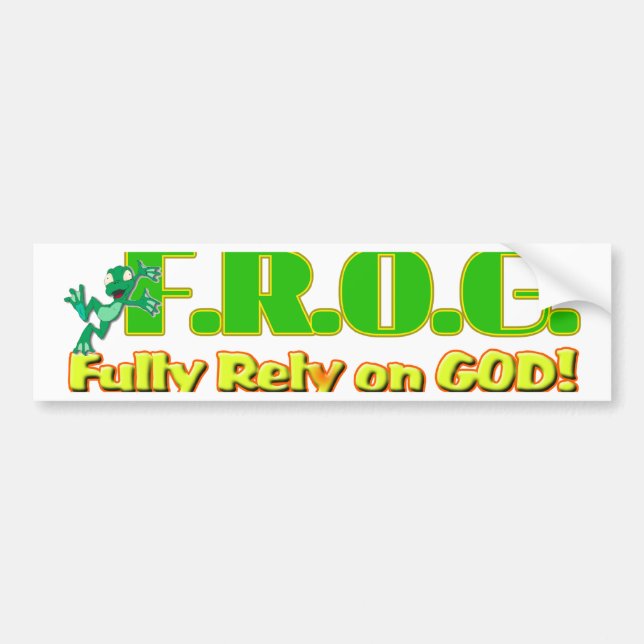 FROG CHRISTIAN ACRONYM FULLY RELY ON GOD BUMPER STICKER (Front)