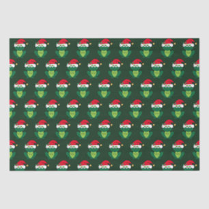 Frog Christmas Cute Green Holiday Pattern Tissue Paper