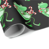 Cute Festive Mushroom and Frog Pattern Christmas Wrapping Paper Sheets