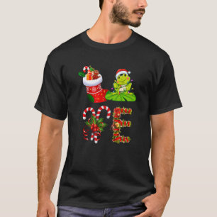 Frog Christmas Lights Led Santa Hat Christmas T-Shirt