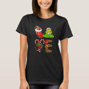 Frog Christmas Lights Led Santa Hat Christmas T-Shirt