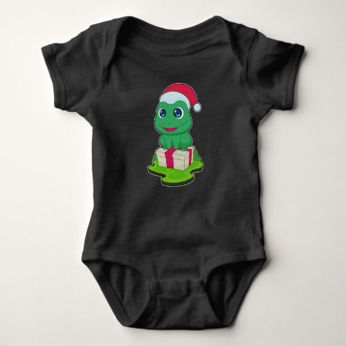 Frog Christmas Package Baby Bodysuit