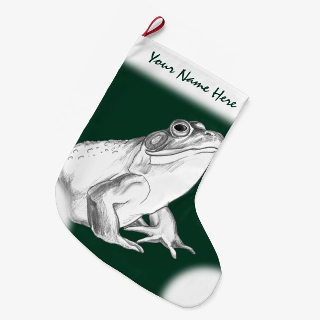 Frog Christmas Stocking Custom Bullfrog Stocking (Front (Hanging))