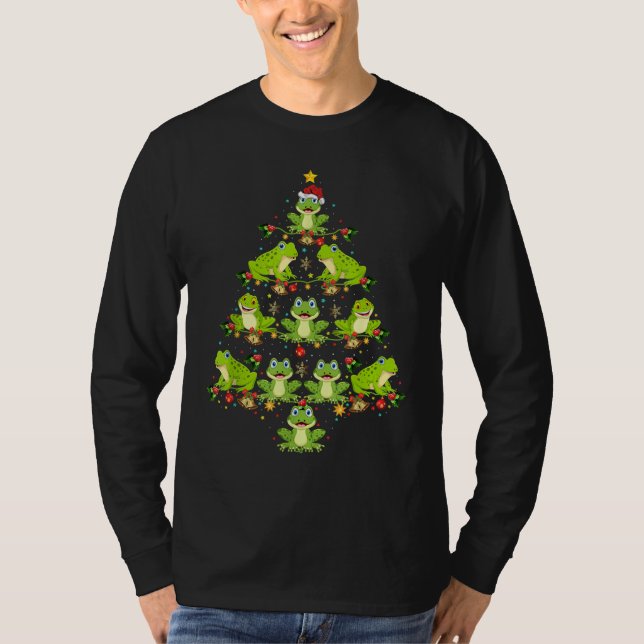 Frog Christmas Tree Christmas Frog T-Shirt (Front)