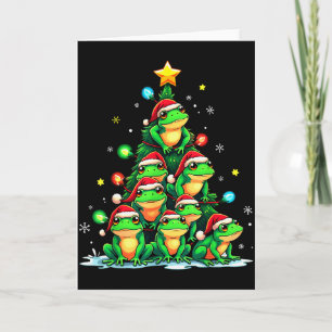 Frog Christmas Tree Funny Hopper Holiday Cute Frog Card