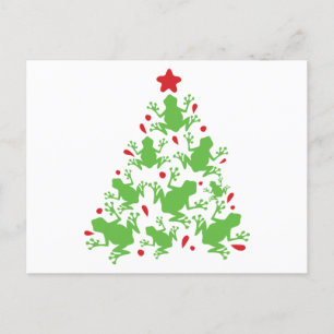 Frog Christmas Tree Santa Frog Funny Christmas, Postcard