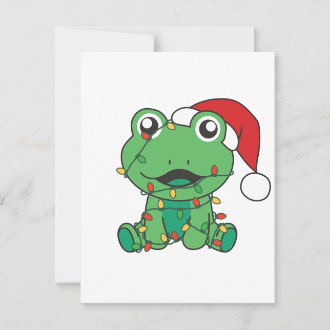 Frog Christmas Winter Animals Holiday Frogs Card (Front)