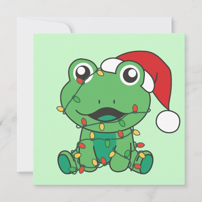 Frog Christmas Winter Animals Holiday Frogs Card (Front)