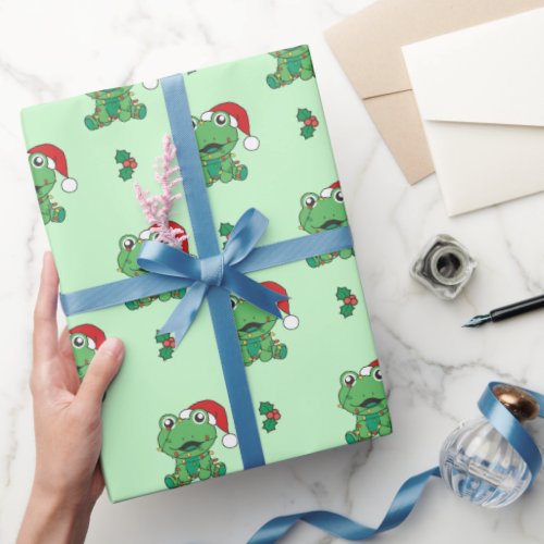 Frog Christmas Winter Animals Holiday Frogs Wrapping Paper