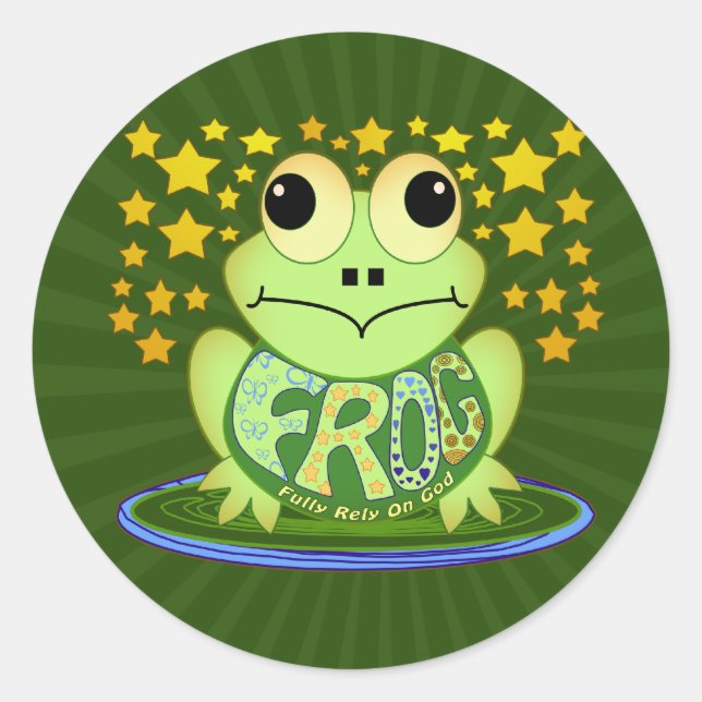 FROG CLASSIC ROUND STICKER (Front)