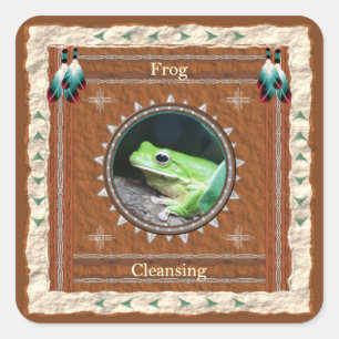 Frog Cleansing Energy Square Sticker