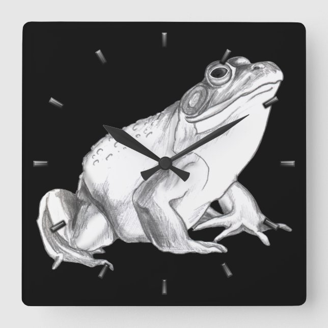 Frog Clock Bull Frog Wall Clocks & Wildlife Decor (Front)