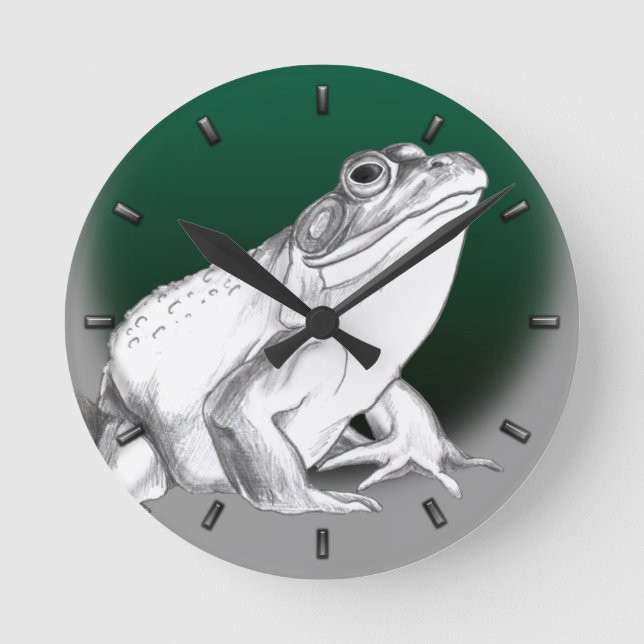 Frog Clock Bull Frog Wall Clocks & Wildlife Decor (Front)