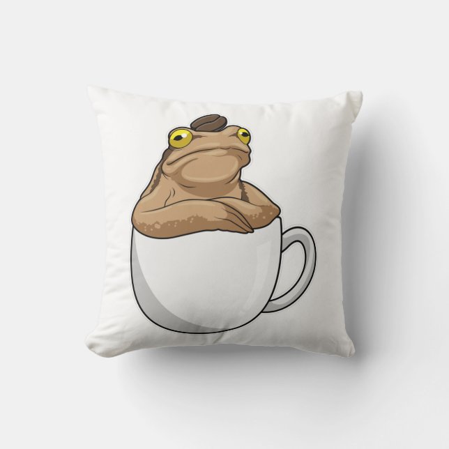 Frog Coffee Coffee bean Throw Pillow (Front)