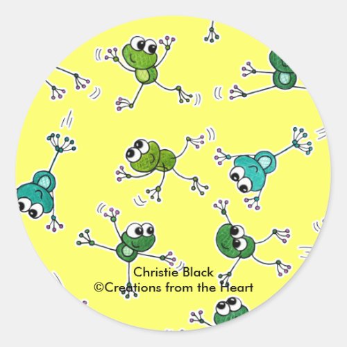 Frog Collage Classic Round Sticker