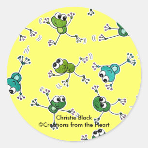 Frog Collage Classic Round Sticker