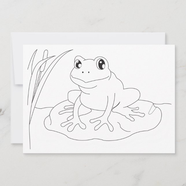 Frog color me card 5x7 (Front)