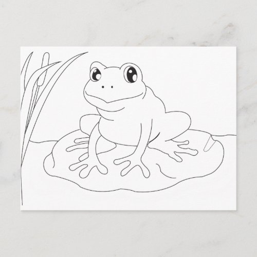 Frog color me postcard